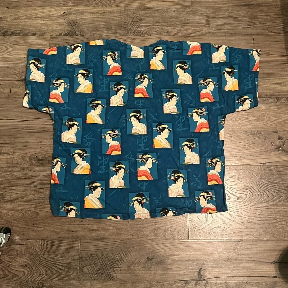 Japanese Weekend Blue and Multicolor Pajama Set - Picture 3 of 4